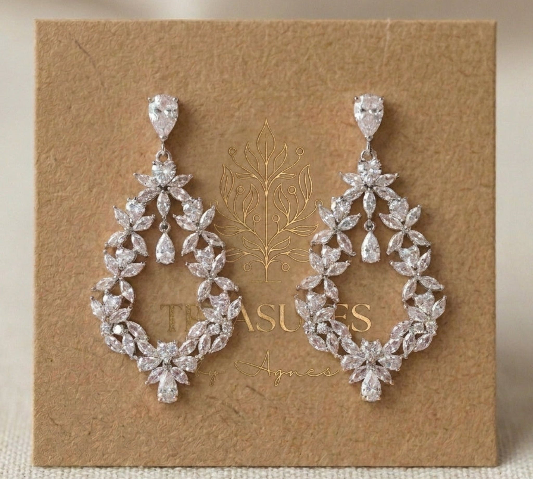 Valerie CZ Bridal Chandelier Earrings - Treasures by Agnes