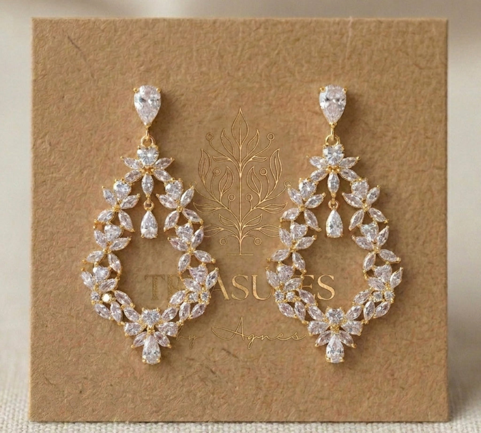 Valerie CZ Bridal Chandelier Earrings - Treasures by Agnes
