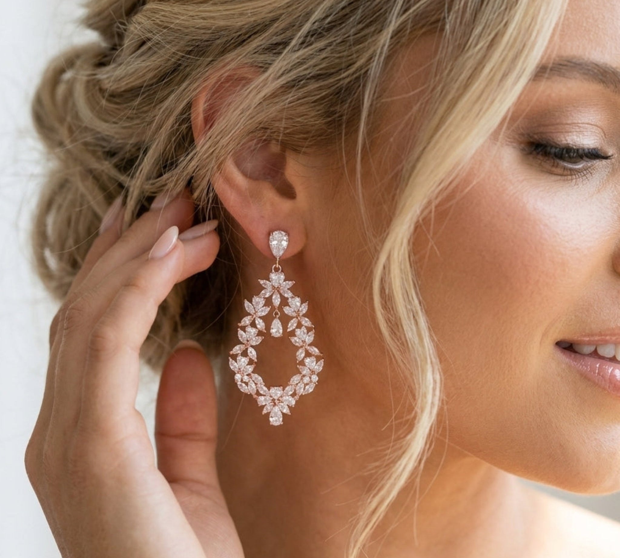 Valerie CZ Bridal Chandelier Earrings - Treasures by Agnes