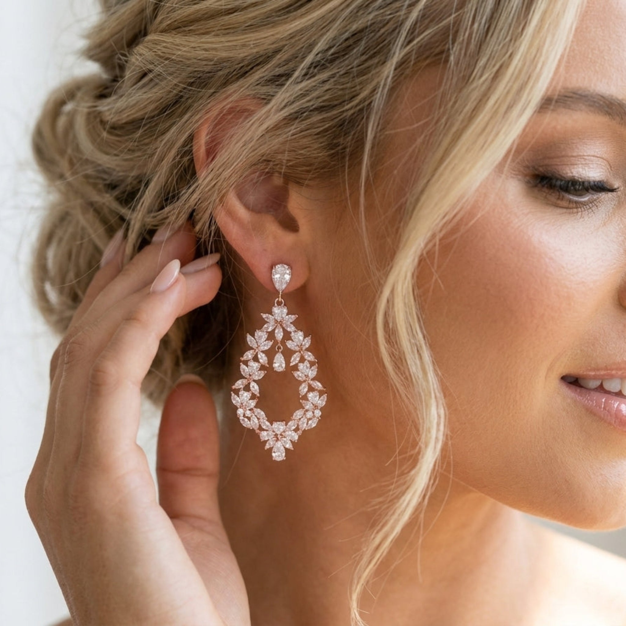Valerie CZ Bridal Chandelier Earrings - Treasures by Agnes