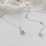 Simple Rose gold Bridal Backdrop necklace for Bride - DIVINE - Treasures by Agnes
