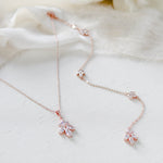 Simple Rose gold Bridal Backdrop necklace for Bride - DIVINE - Treasures by Agnes