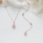 Simple Rose gold Bridal Backdrop necklace for Bride - DIVINE - Treasures by Agnes