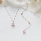 Simple Rose gold Bridal Backdrop necklace for Bride - DIVINE - Treasures by Agnes