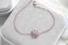 Delicate rose gold flower CZ bridal bracelet - MORGAN - Treasures by Agnes