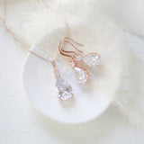 Delicate tear drop style necklace and earring set - PEYTON