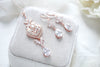 Rose gold Wedding necklace and earring set - EMMA - Treasures by Agnes