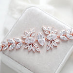 Rose gold statement cuff bridal bracelet - VIOLET - Treasures by Agnes