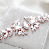 Rose gold statement cuff bridal bracelet - VIOLET - Treasures by Agnes