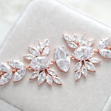 Rose gold statement cuff bridal bracelet - VIOLET - Treasures by Agnes