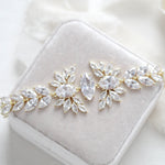 Rose gold statement cuff bridal bracelet - VIOLET - Treasures by Agnes