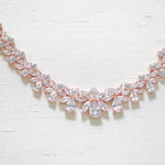 Rose gold statement backdrop necklace for bride - AUBREE - Treasures by Agnes
