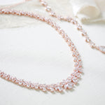 Rose gold statement backdrop necklace for bride - AUBREE - Treasures by Agnes