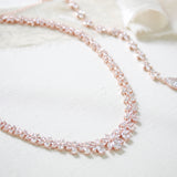 Rose gold statement backdrop necklace for bride - AUBREE - Treasures by Agnes