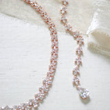 Rose gold statement backdrop necklace for bride - AUBREE - Treasures by Agnes