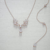 Crystal drop Cubic zirconia bridal backdrop necklace - HEIDI