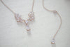 Crystal drop Cubic zirconia bridal backdrop necklace - HEIDI