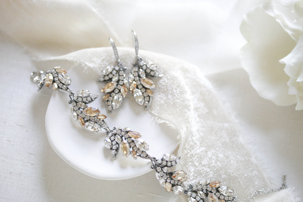 Crystal dangle Bridal earrings - EMERY