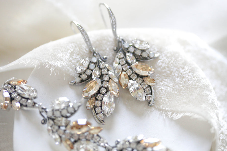 Crystal dangle Bridal earrings - EMERY