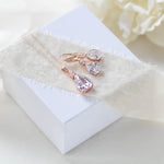 Delicate tear drop style necklace and earring set - PEYTON