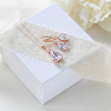 Delicate tear drop style necklace and earring set - PEYTON