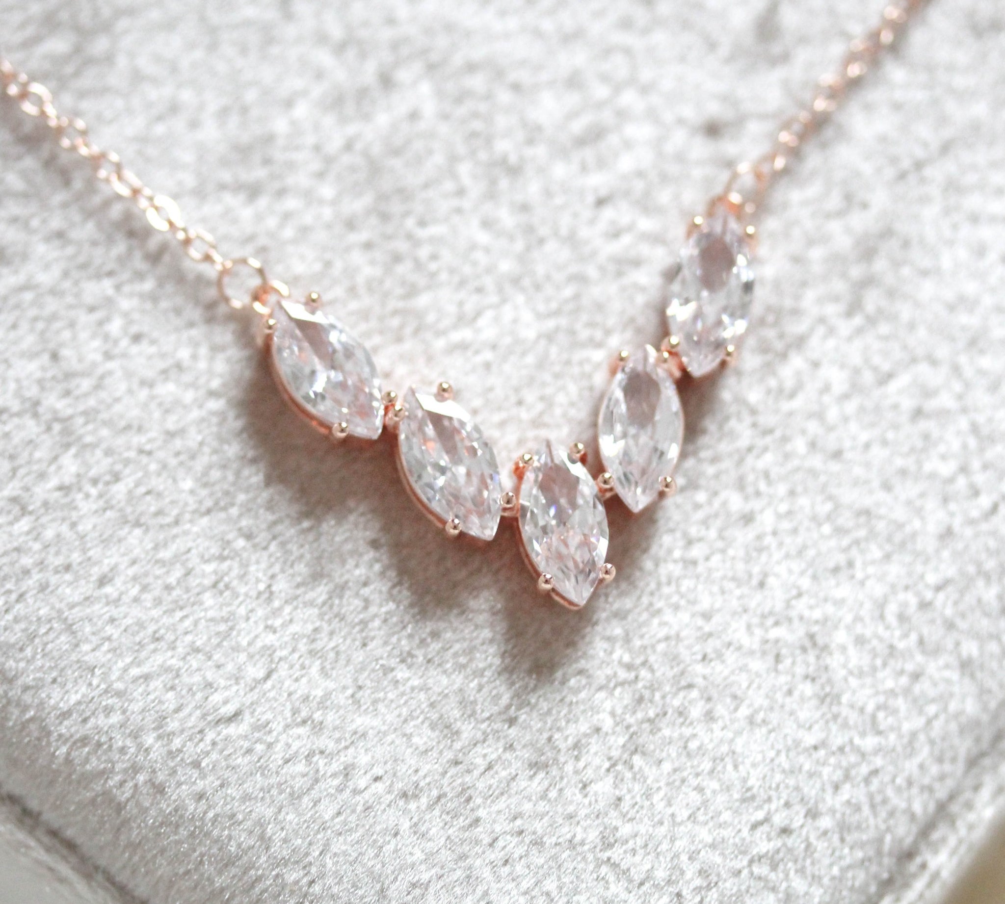 Simple marquise cubic zirconia necklace - ABBY