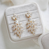 Rose gold wedding statement earrings for bride - ALICIA - Treasures by Agnes
