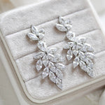 Rose gold wedding statement earrings for bride - ALICIA - Treasures by Agnes