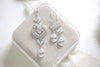 white gold Wedding necklace and earring set - EMMA - Treasures by Agnes