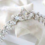 Swarovski crystal bridal silver tiara with white opal accents  - Treasures by Agnes