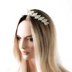 Swarovski crystal bridal silver tiara with white opal accents  - Treasures by Agnes