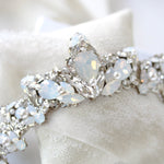 Swarovski crystal bridal silver tiara with white opal accents  - Treasures by Agnes