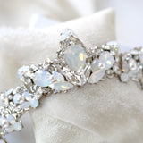 Swarovski crystal bridal silver tiara with white opal accents  - Treasures by Agnes