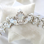 Swarovski crystal bridal silver tiara with white opal accents  - Treasures by Agnes