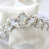 Swarovski crystal bridal silver tiara with white opal accents  - Treasures by Agnes