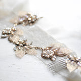 Antique gold Bohemian style Bridal hair vine - ELENA - Treasures by Agnes