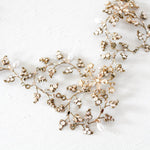 antique gold leaf hair piece for wedding with Swarovski crystals and pearls - Treasures by Agnes