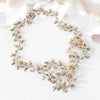 antique gold leaf hair piece for wedding with Swarovski crystals and pearls - Treasures by Agnes