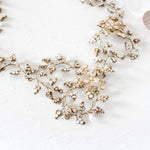 antique gold leaf hair piece for wedding with Swarovski crystals and pearls - Treasures by Agnes