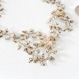 antique gold leaf hair piece for wedding with Swarovski crystals and pearls - Treasures by Agnes