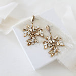 Antique gold Boho Crystal wedding earrings - MARLO - Treasures by Agnes