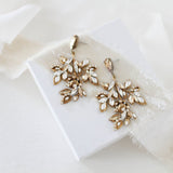 Antique gold Boho Crystal wedding earrings - MARLO - Treasures by Agnes