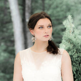 Antique gold Boho Crystal wedding earrings - MARLO - Treasures by Agnes