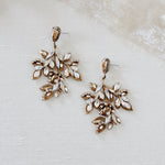 Antique gold Boho Crystal wedding earrings - MARLO - Treasures by Agnes