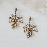 Antique gold Boho Crystal wedding earrings - MARLO - Treasures by Agnes