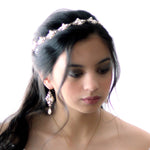 Antique gold Bridal dangle earrings with Ivory cream crystals - ASHLYN - Treasures by Agnes