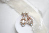Antique gold Bridal earrings with Premium crystals and pearls - BLAKELY - Treasures by Agnes