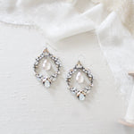 Antique gold Bridal Statement Chandelier earrings with Austrian crystals - CHARLOTTE - Treasures by Agnes