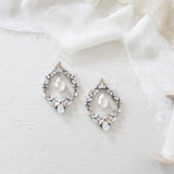 Antique gold Bridal Statement Chandelier earrings with Austrian crystals - CHARLOTTE - Treasures by Agnes
