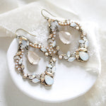 Antique gold Bridal Statement Chandelier earrings with Austrian crystals - CHARLOTTE - Treasures by Agnes